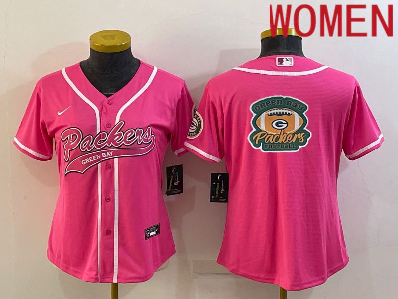 Women Green Bay Packers Blank Pink 2022 Nike Co branded NFL Jersey